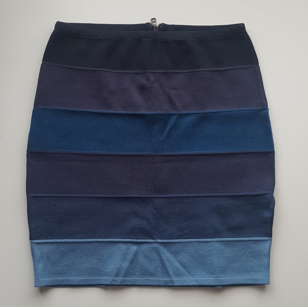 Blue striped Armani exchange medium bandage skirt